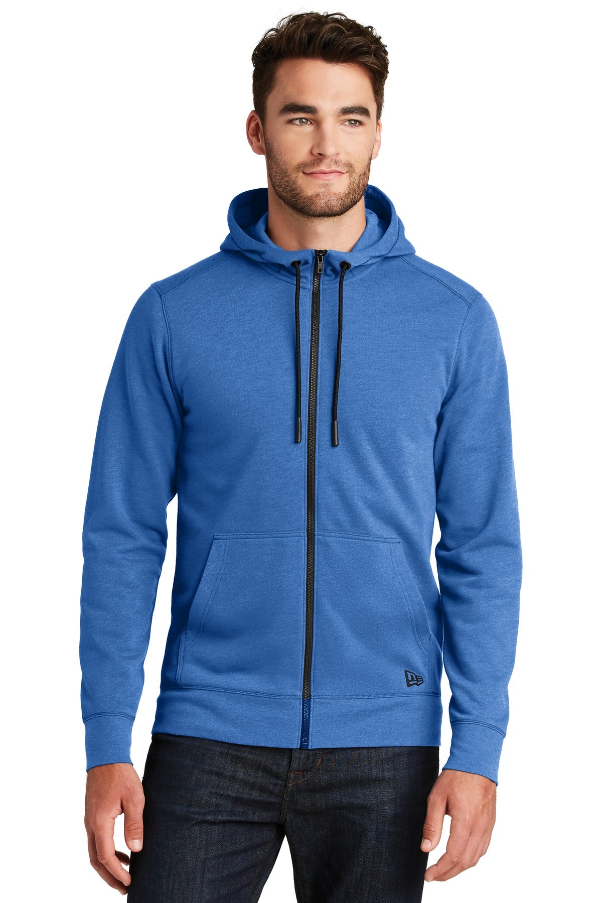 New Era Men's Tri-Blend Fleece Full-Zip Hoodie. NEA511 Corporate Apparel Sweatshirts & Fleece