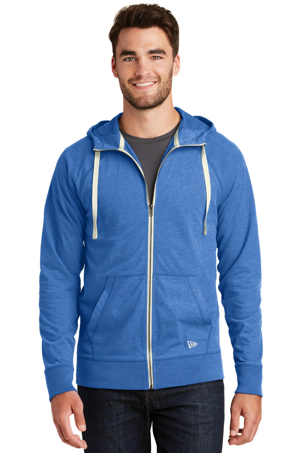 New Era Men's Sueded Cotton Blend Full-Zip Hoodie. NEA122 Corporate Apparel Sweatshirts & Fleece