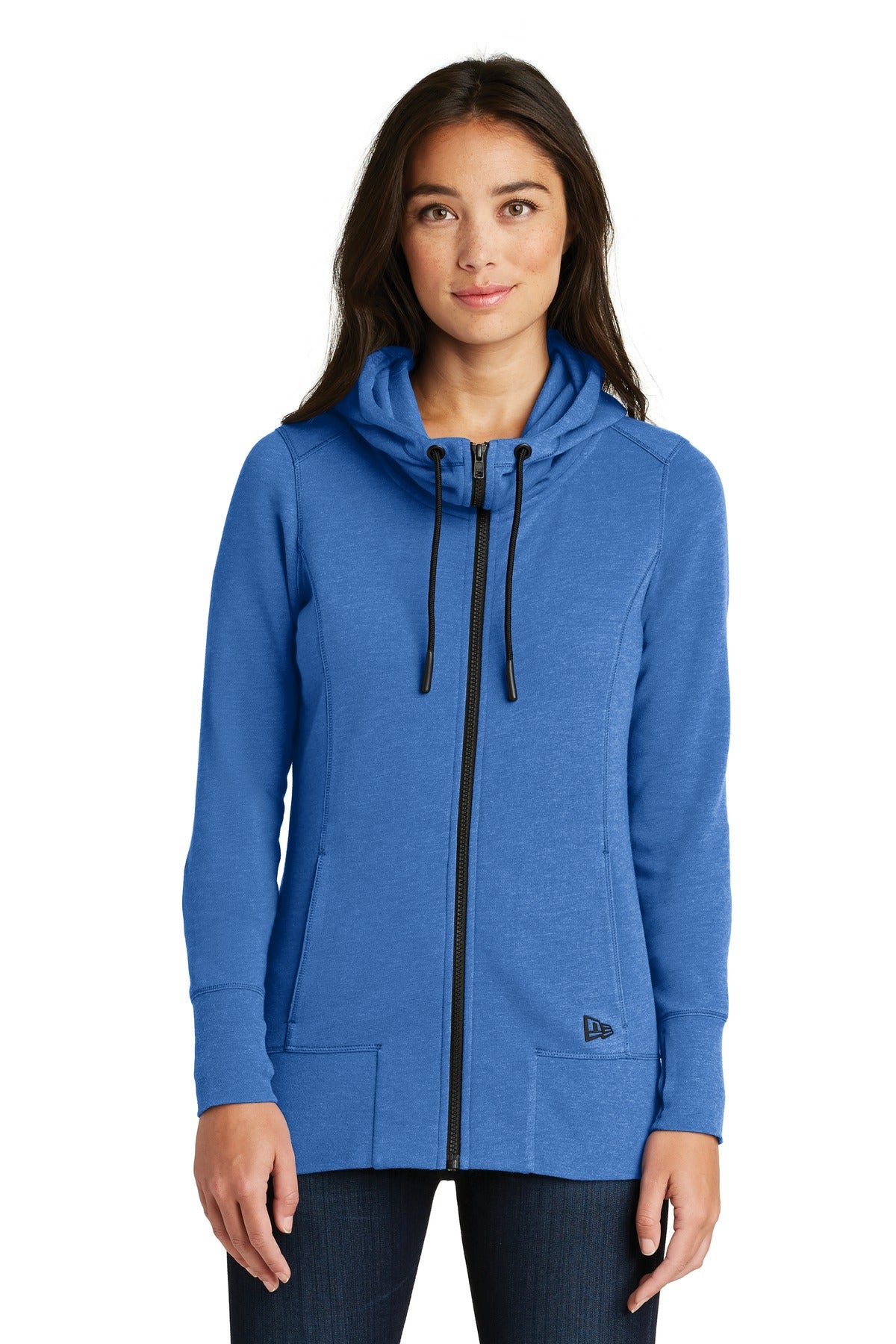 New Era Women's Tri-Blend Fleece Full-Zip Hoodie. LNEA511 Corporate Apparel Sweatshirts & Fleece