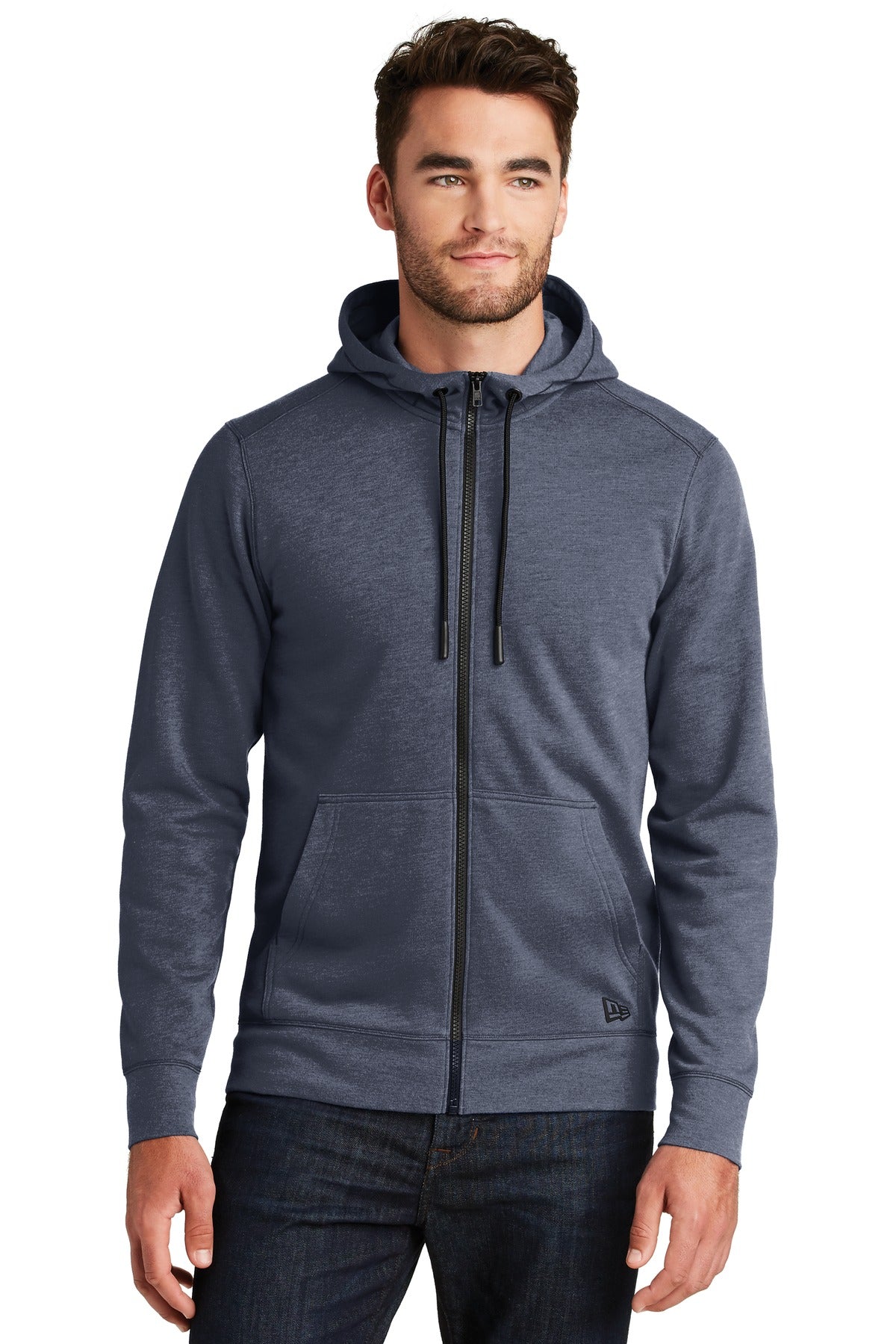 New Era Men's Tri-Blend Fleece Full-Zip Hoodie. NEA511 Corporate Apparel Sweatshirts & Fleece
