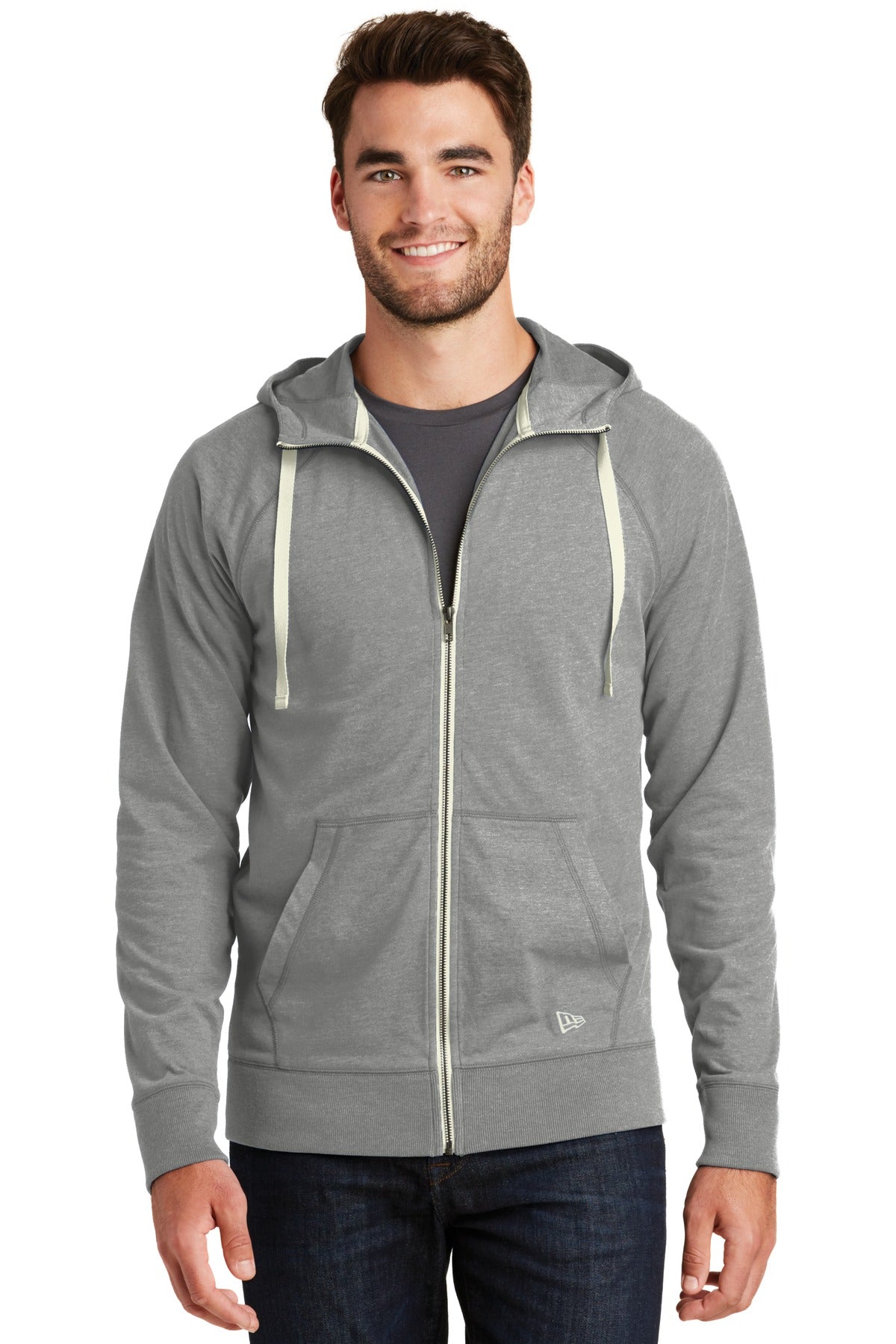 New Era Men's Sueded Cotton Blend Full-Zip Hoodie. NEA122 Corporate Apparel Sweatshirts & Fleece