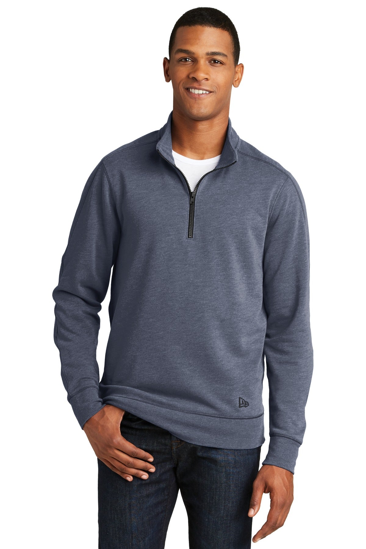 New Era Men's Tri-Blend Fleece 1/4-Zip Pullover. NEA512 Corporate Apparel Sweatshirts & Fleece