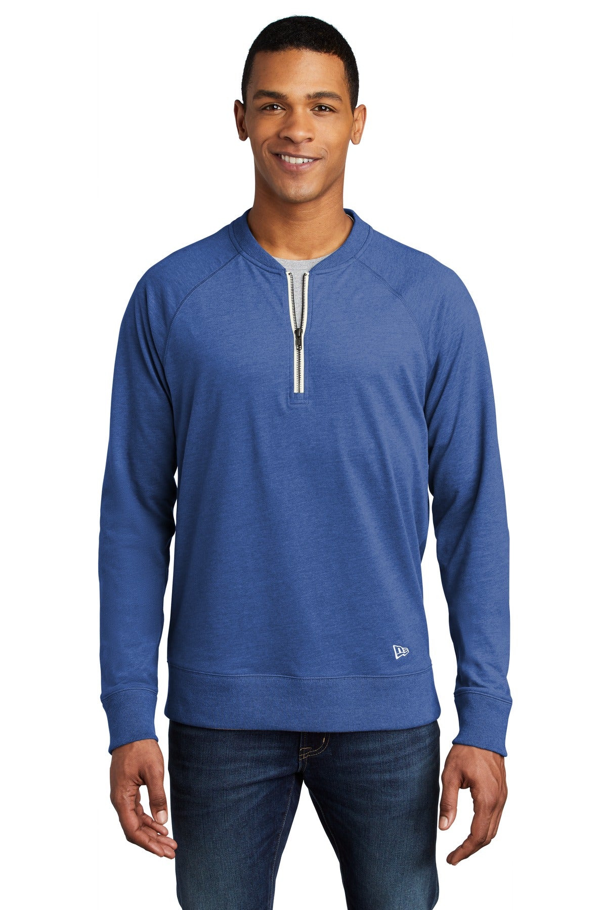 New Era Men's Sueded Cotton Blend 1/4-Zip Pullover. NEA123 Corporate Apparel Sweatshirts & Fleece