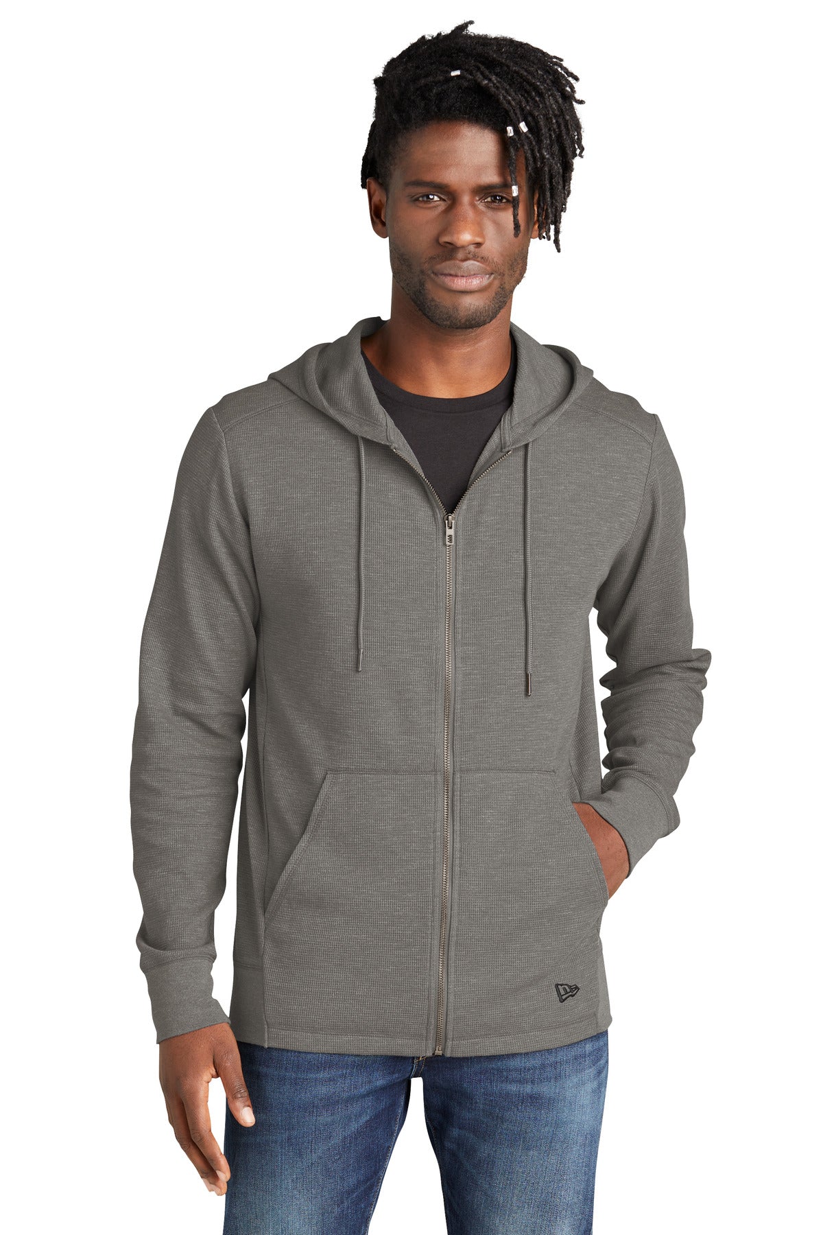 New Era Men's Thermal Full-Zip Hoodie. NEA141 Corporate Apparel Sweatshirts & Fleece