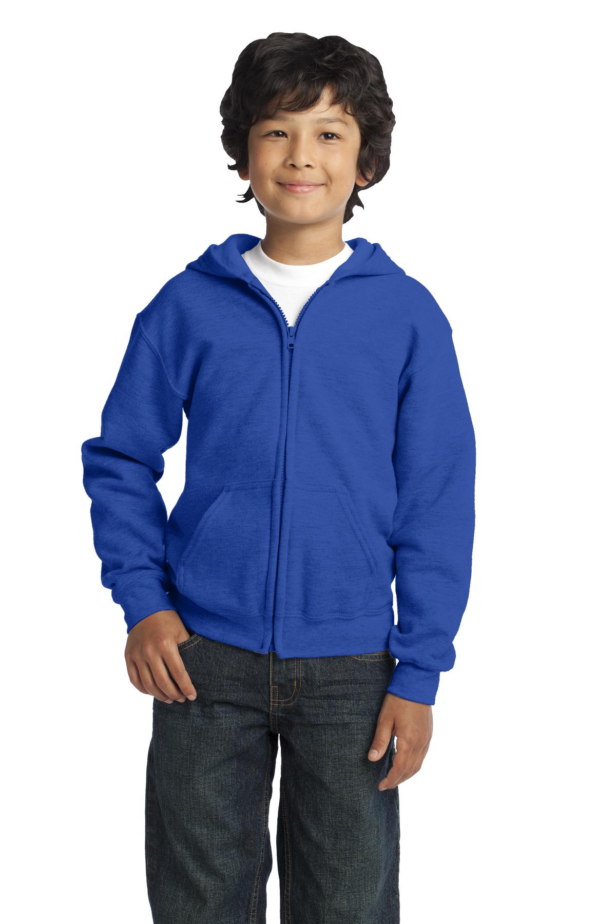 Gildan Youth Heavy Blend Full-Zip Hooded Sweatshirt Youth Apparel Hoodies & Sweatshirts