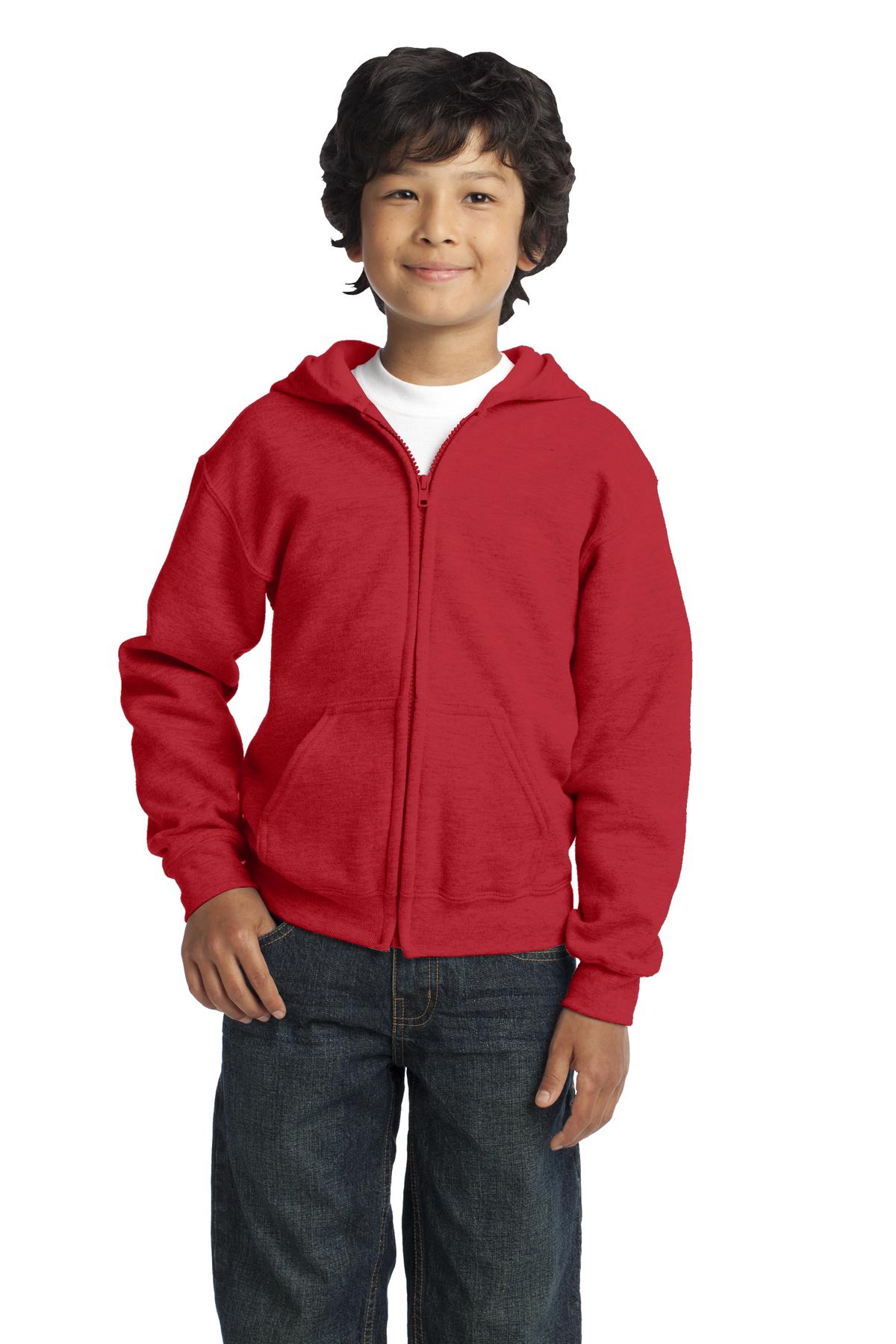 Gildan Youth Heavy Blend Full-Zip Hooded Sweatshirt Youth Apparel Hoodies & Sweatshirts