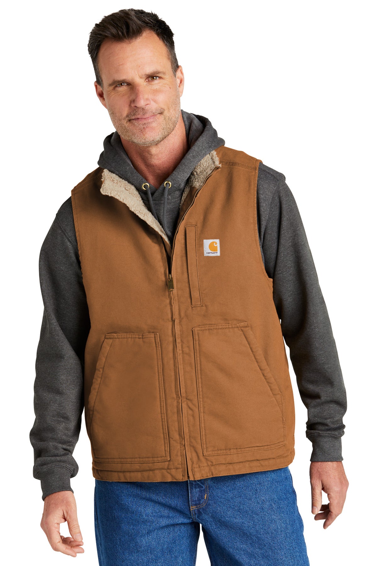 Carhartt Men's Sherpa-Lined Mock Neck Vest CT104277 Corporate Apparel Jackets & Vests