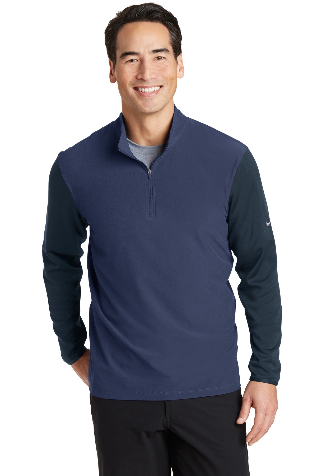 Nike Men's Dri-FIT Fabric Mix 1/2-Zip Cover-Up. 746102 Corporate Apparel Sweatshirts & Fleece