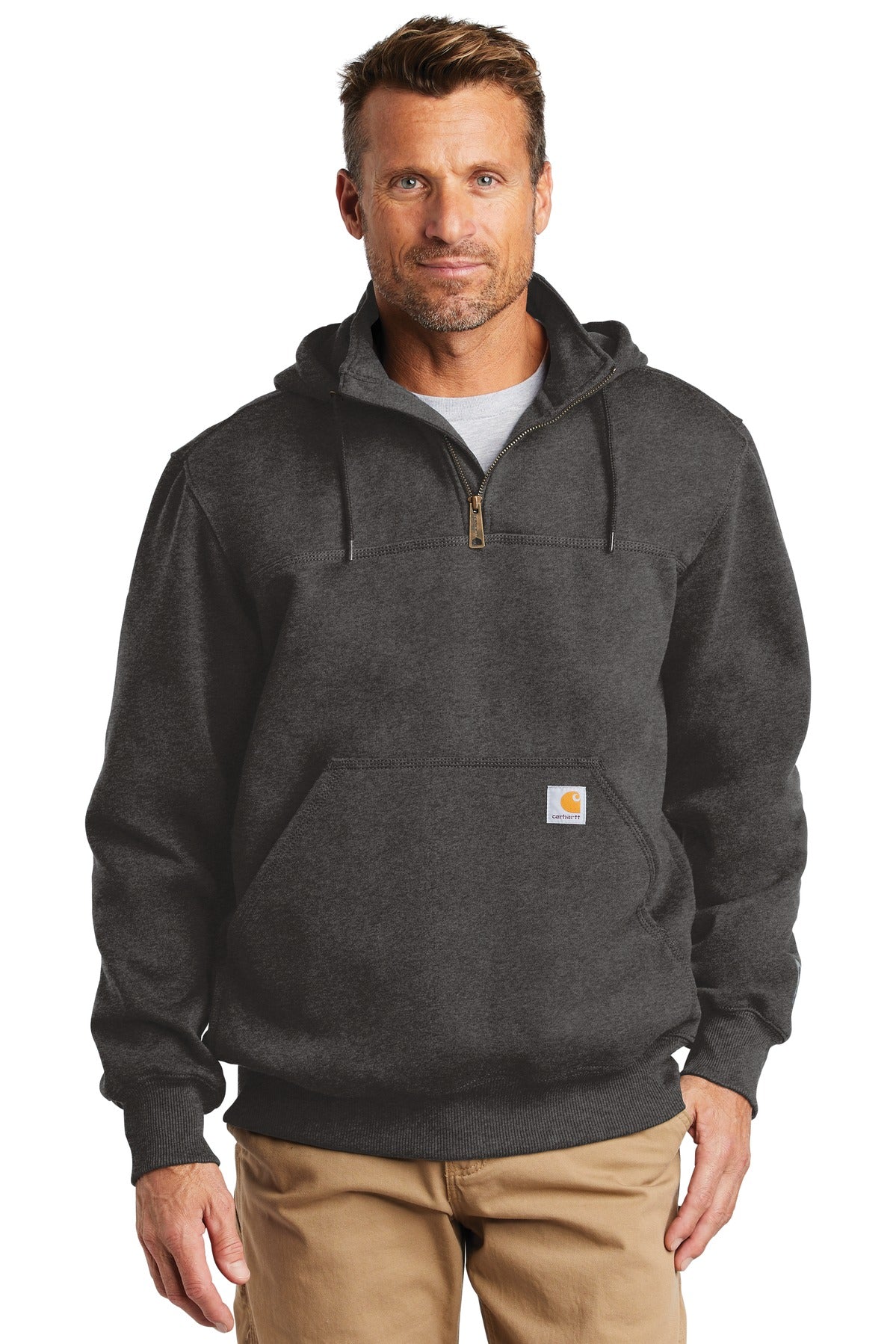 Carhartt Men's Rain Defender Paxton Heavyweight Hooded Zip Mock Sweatshirt CT100617 Corporate Apparel Sweatshirts & Fleece