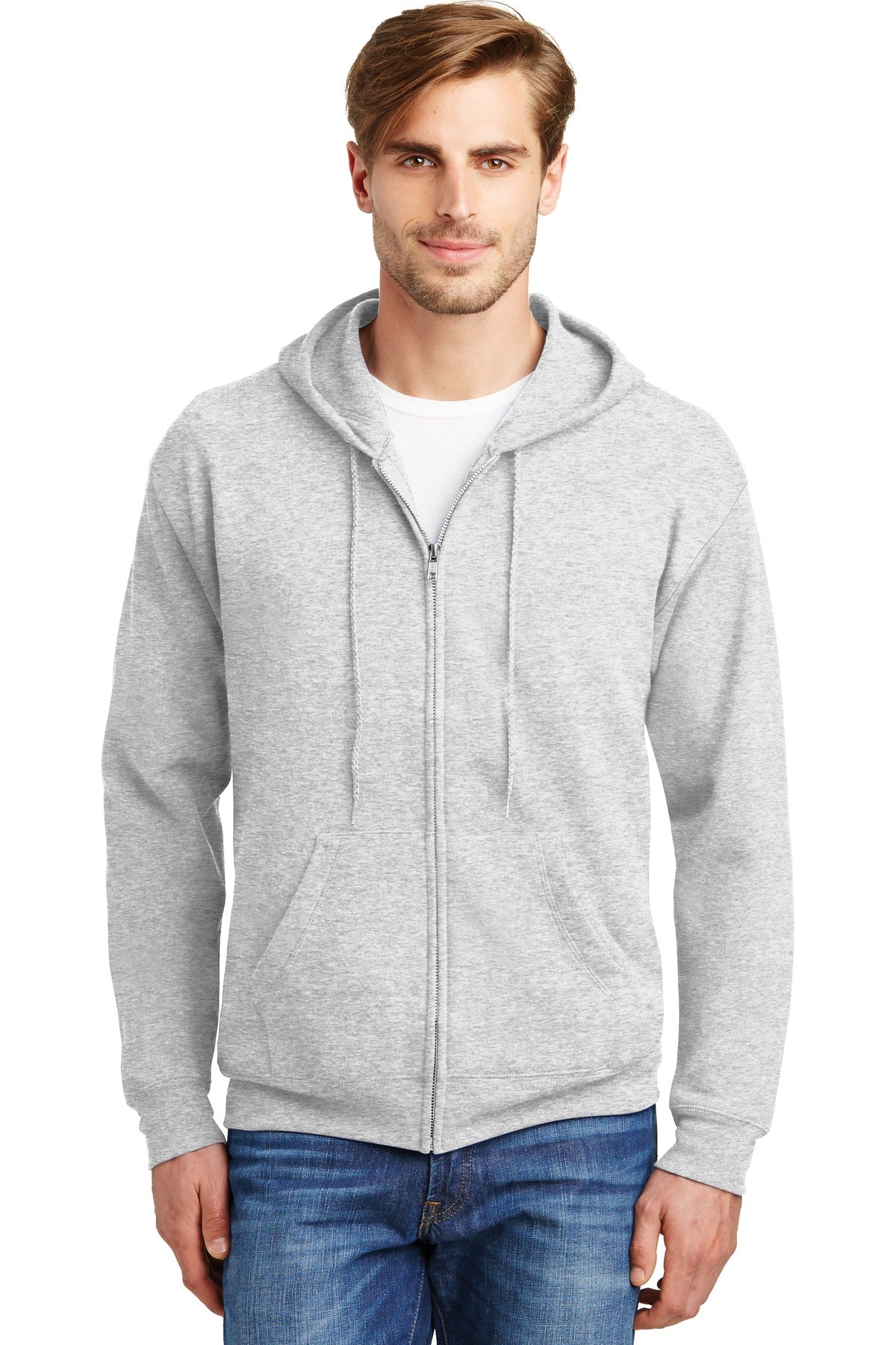 Hanes Men's Ecosmart Full-Zip Hooded Sweatshirt Mens Apparel Sweatshirts & Fleece