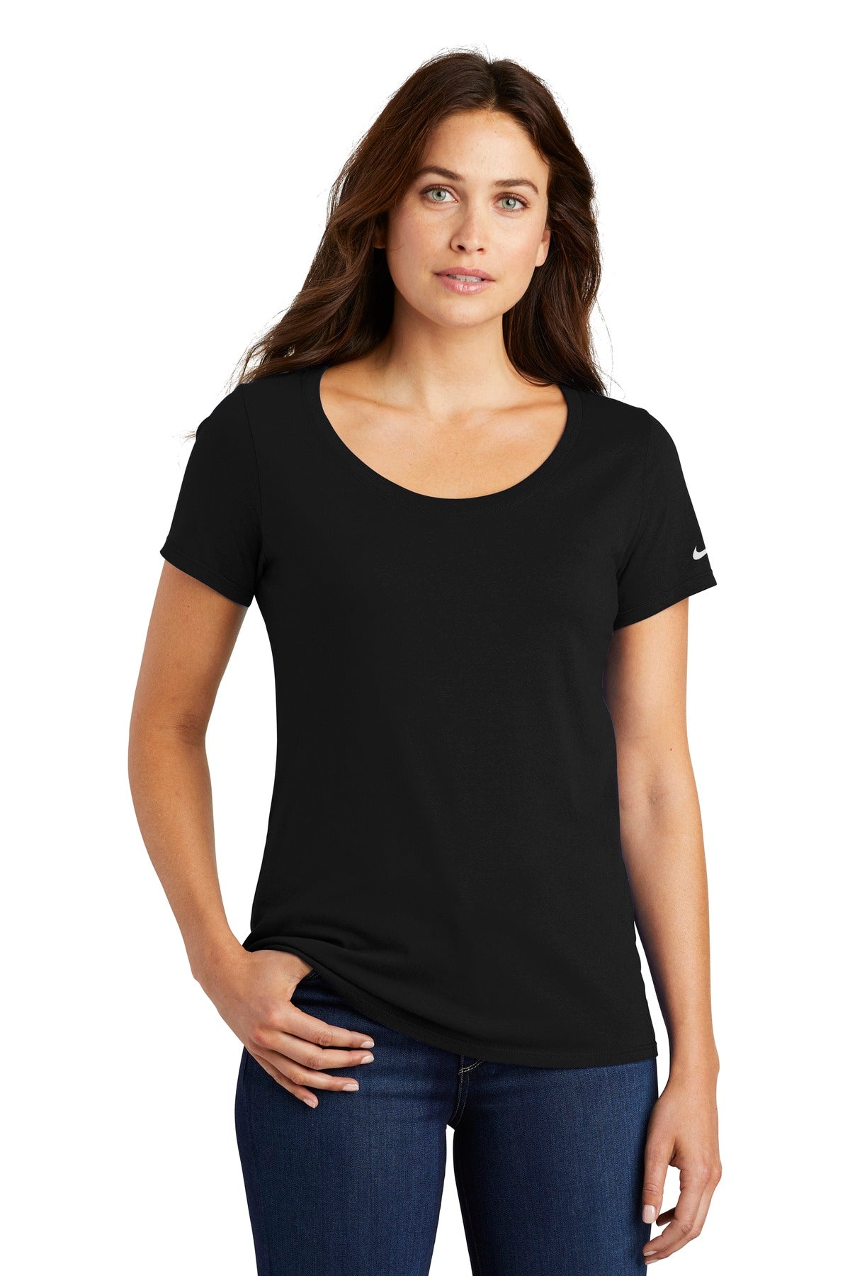 Nike Women's Core Cotton Scoop Neck Tee Shirt. NKBQ5236 Corporate Apparel Shirts & Tops
