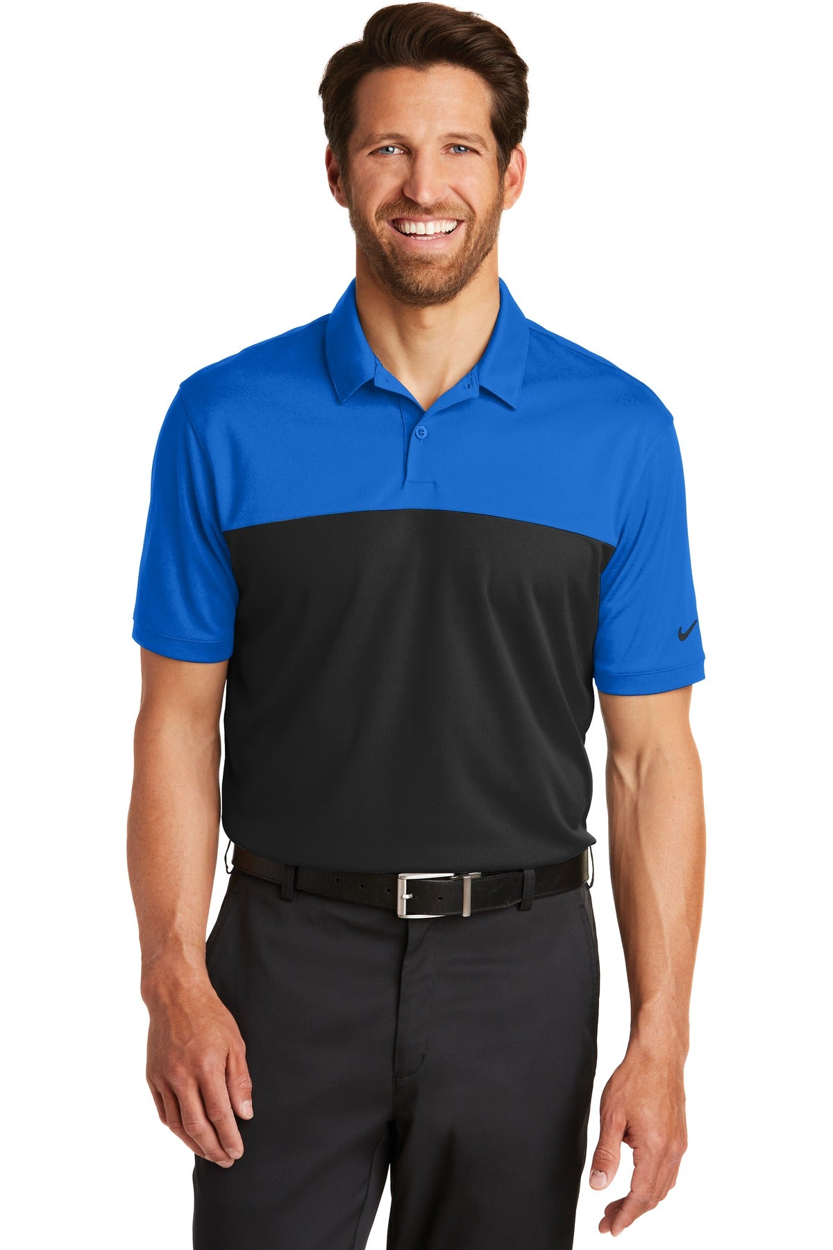 Nike Men's Dri-FIT Colorblock Micro Pique Polo. 881655 Corporate Apparel Shirts & Tops