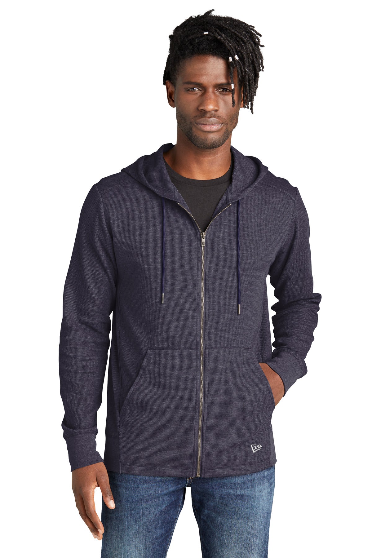 New Era Men's Thermal Full-Zip Hoodie. NEA141 Corporate Apparel Sweatshirts & Fleece