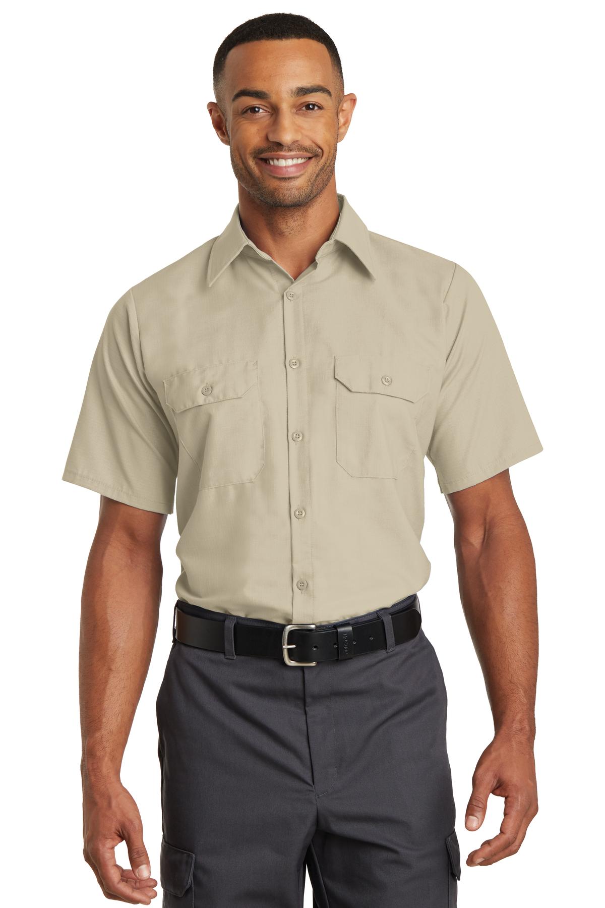 Red Kap Men's Ripstop Short Sleeve Work Shirt. SY60 Corporate Apparel Shirts & Tops