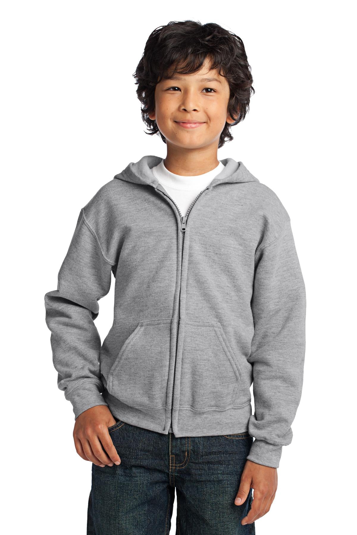 Gildan Youth Heavy Blend Full-Zip Hooded Sweatshirt Youth Apparel Hoodies & Sweatshirts