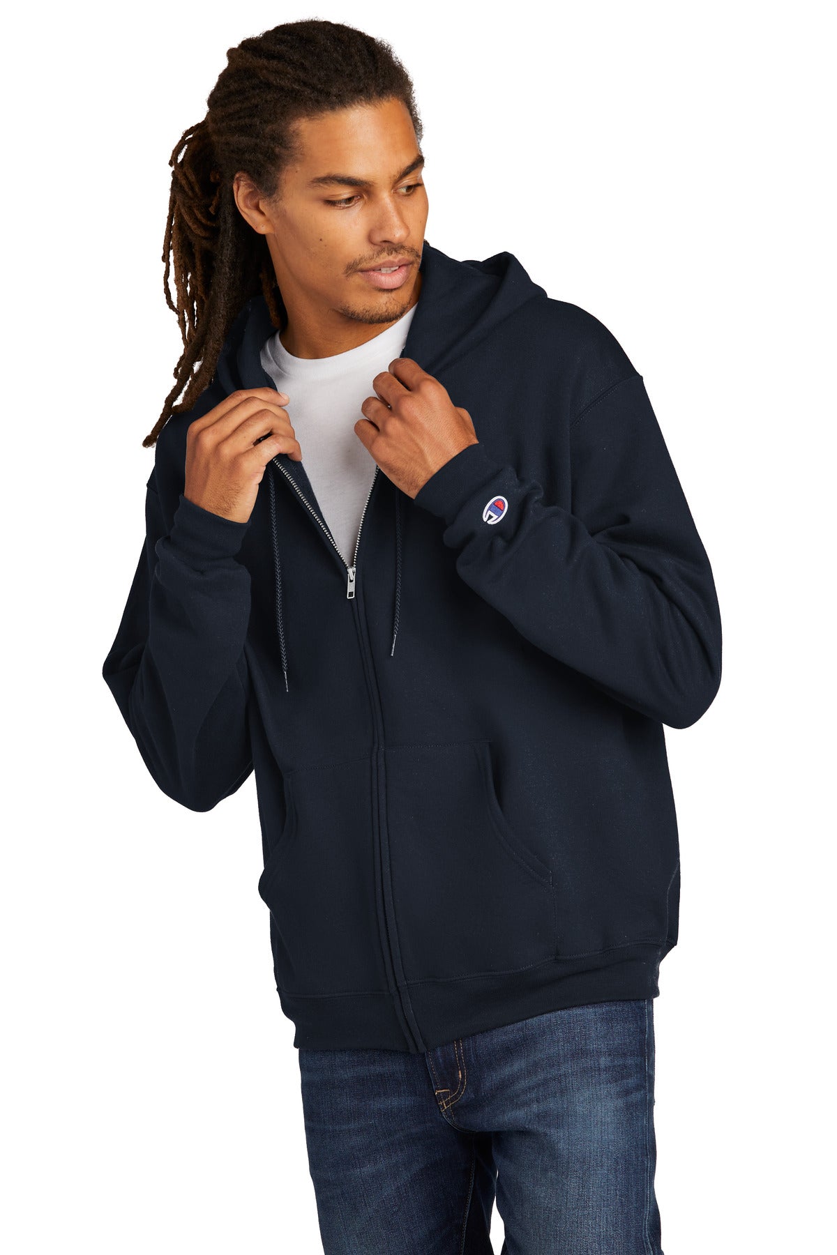 Champion Men's Powerblend Full-Zip Hoodie Mens Apparel Sweatshirts & Fleece
