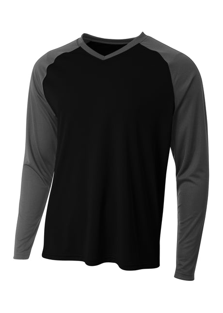 A4 Mens Long Sleeve Strike Raglan Tee Mens Apparel Shirts & Tops