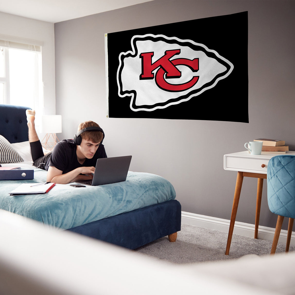 Rico Industries NFL Kansas City Chiefs Black 3' x 5' Banner Flag-3