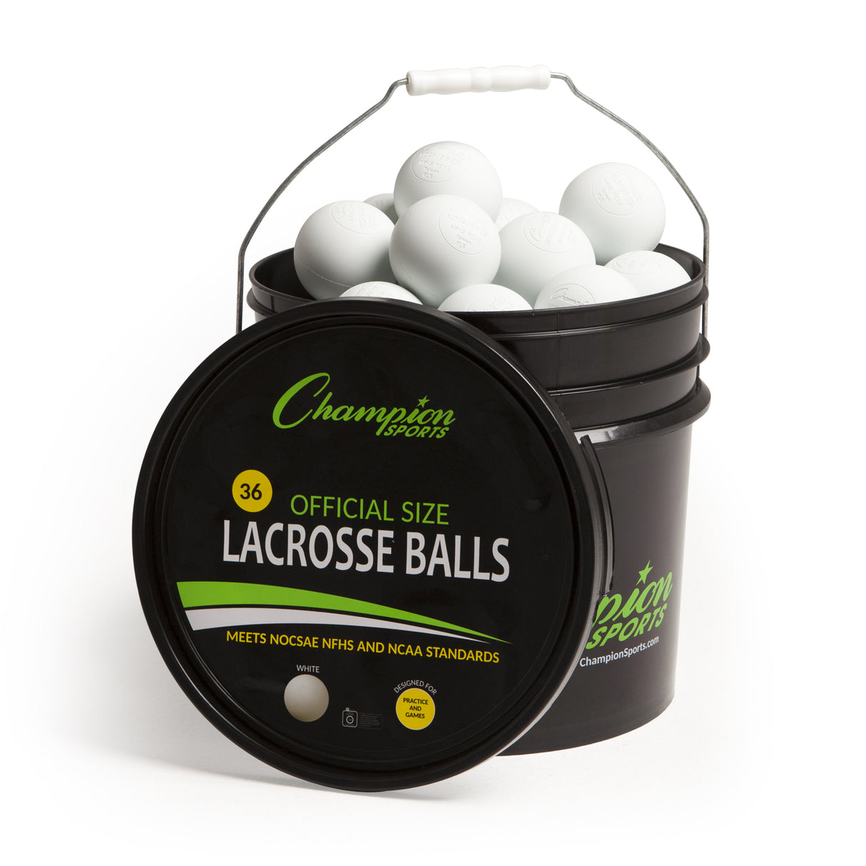 Champion Sports Lacrosse Ball Bucket Lacrosse Balls All