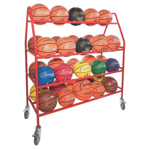 Champion Sports Deluxe Pro Ball Cart Basketball Equipment All