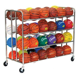 Champion Sports 48 Ball Double Wide Ball Cart Basketball Equipment All