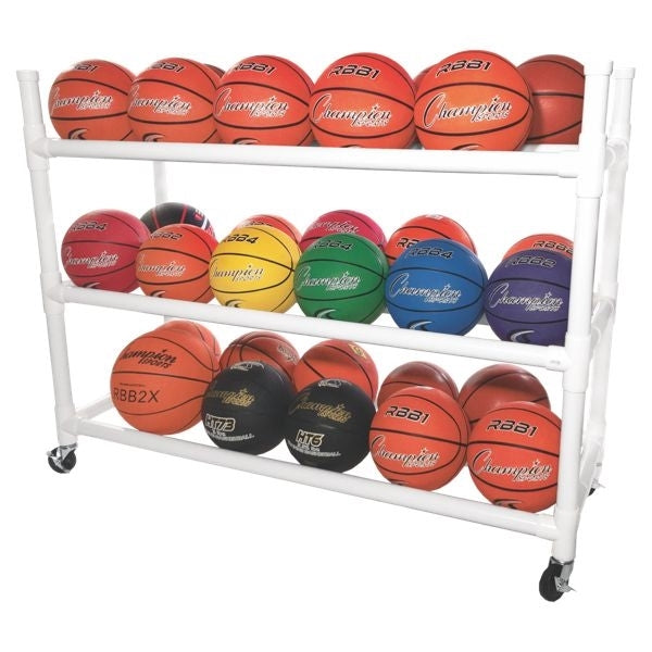 Champion Sports 30 Basketball Heavy-Duty Cart Basketball Equipment All