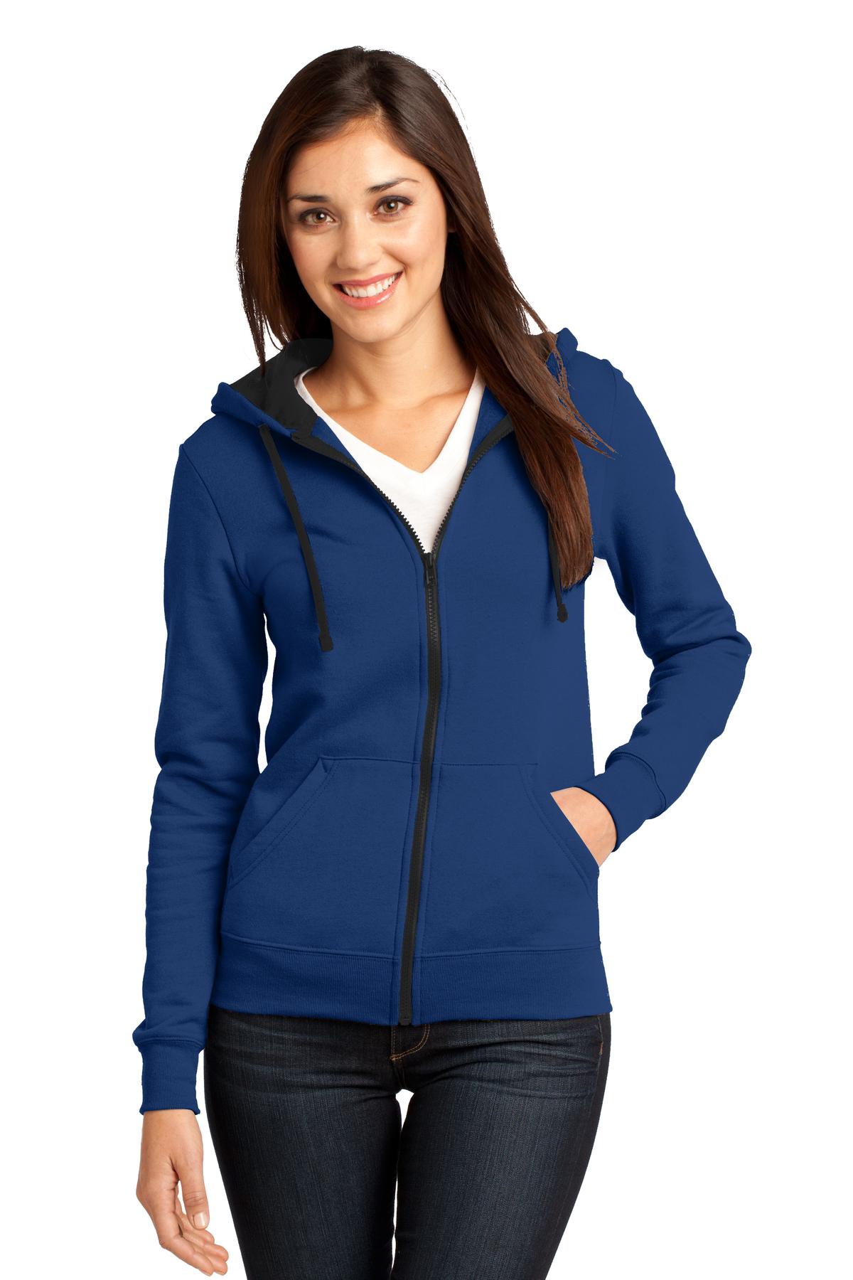 District Juniors The Concert Fleece Full-Zip Hoodie. DT801 Womens Apparel Sweatshirts & Fleece