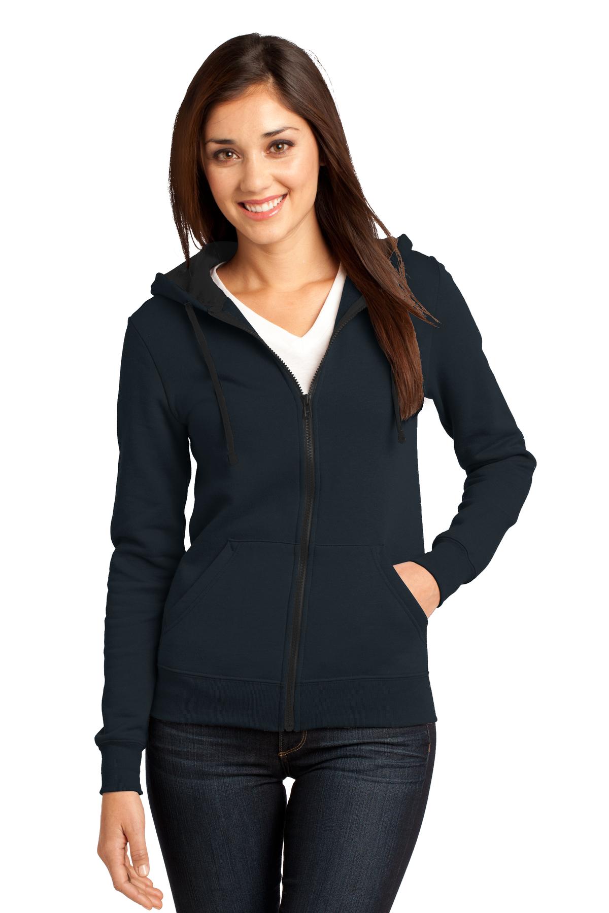 District Juniors The Concert Fleece Full-Zip Hoodie. DT801 Womens Apparel Sweatshirts & Fleece