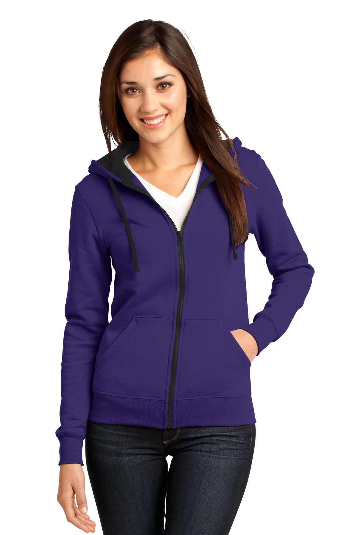 District Juniors The Concert Fleece Full-Zip Hoodie. DT801 Womens Apparel Sweatshirts & Fleece