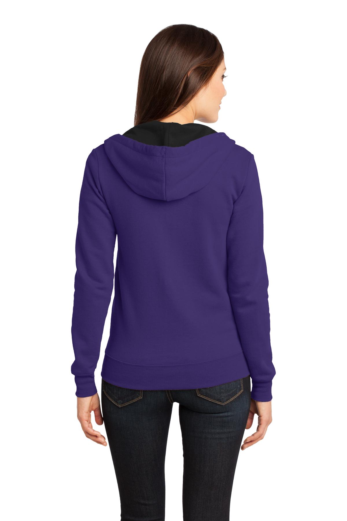 District Juniors The Concert Fleece Full-Zip Hoodie. DT801 Womens Apparel Sweatshirts & Fleece