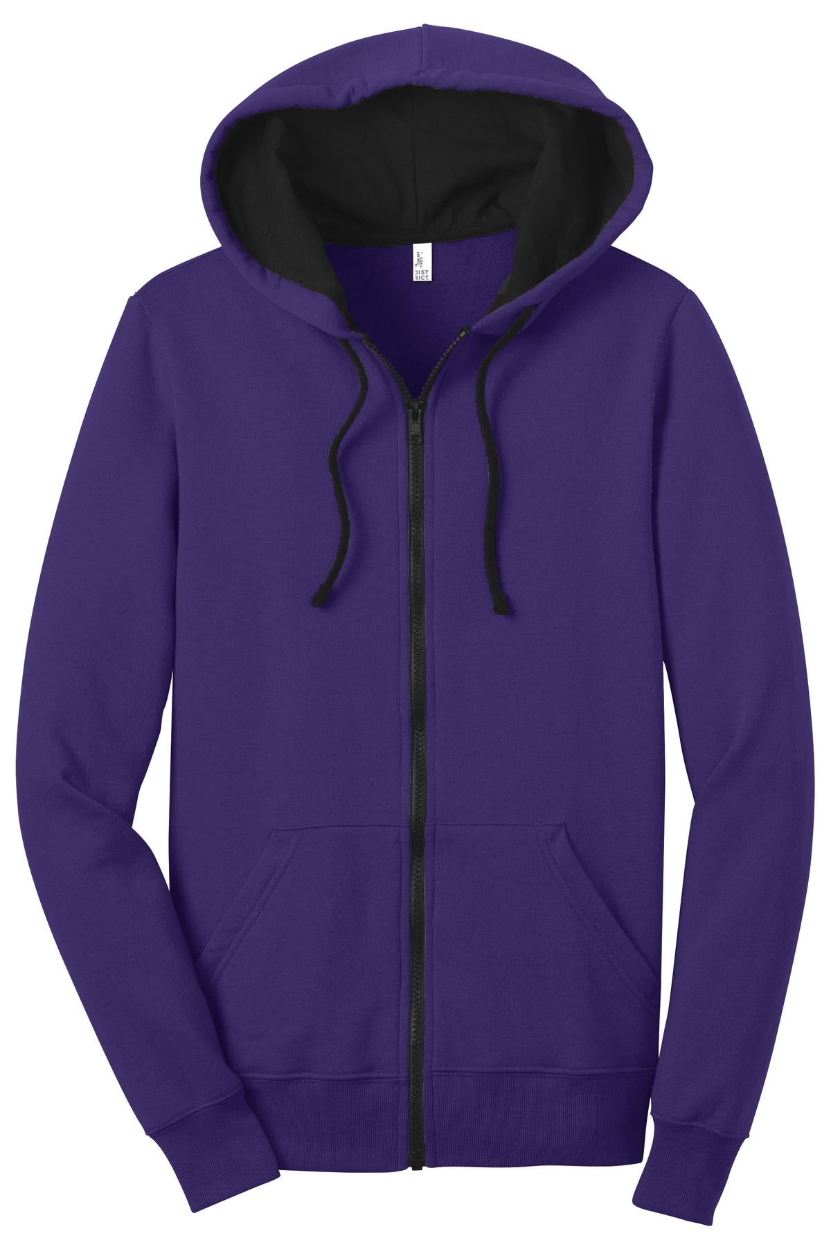 District Juniors The Concert Fleece Full-Zip Hoodie. DT801 Womens Apparel Sweatshirts & Fleece