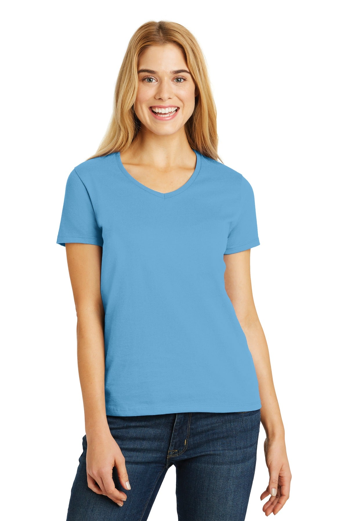 Hanes Women's ComfortSoft V-Neck Tee-1