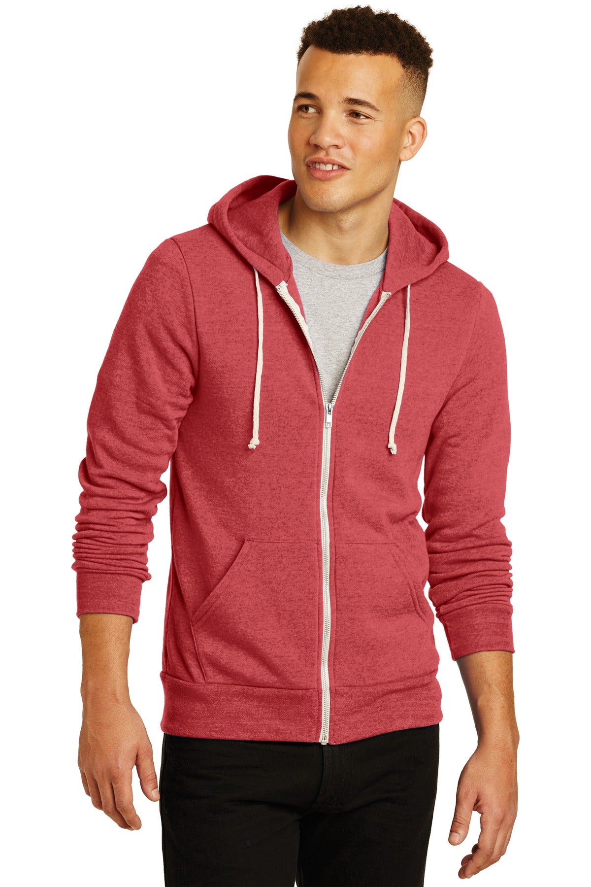 Alternative Apparel Men's Rocky Eco -Fleece Zip Hoodie-1