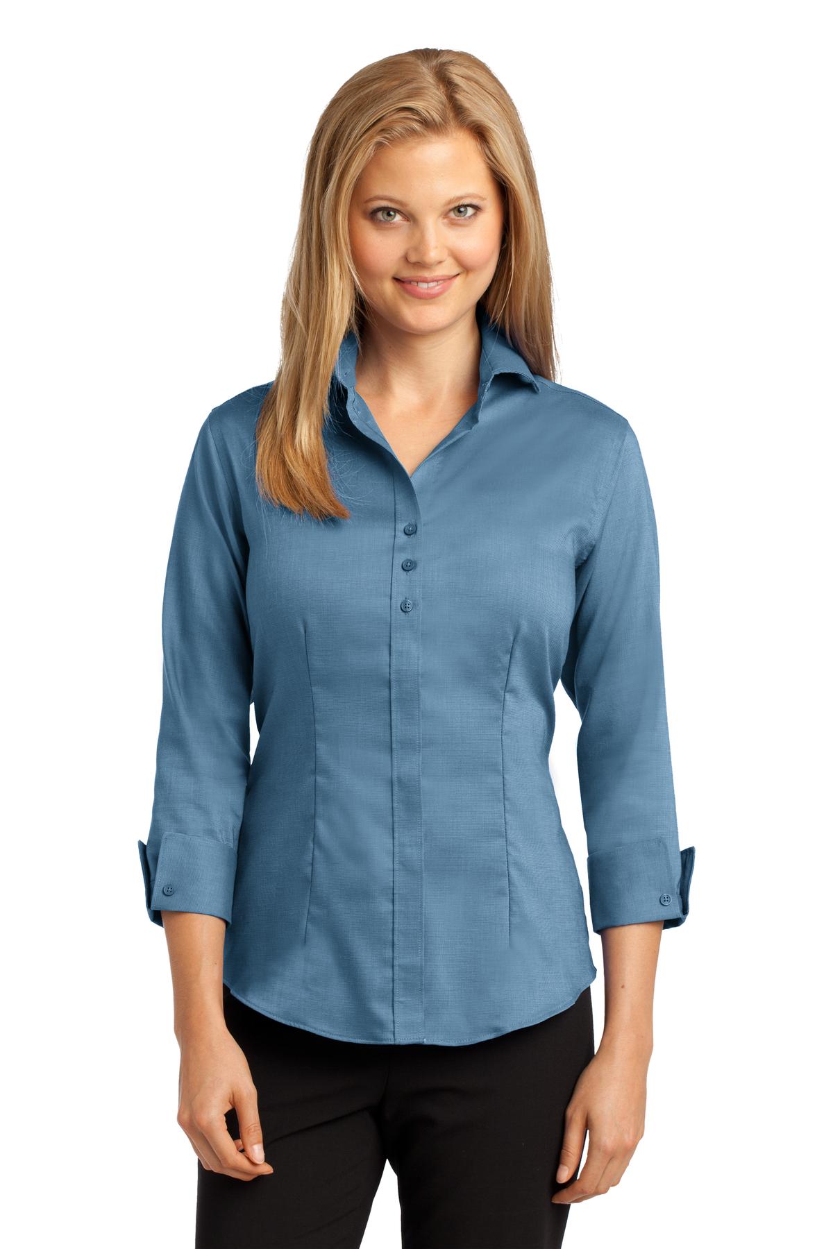 Red House Women's 3/4-Sleeve Nailhead Non-Iron Shirt. RH69 Corporate Apparel Shirts & Tops