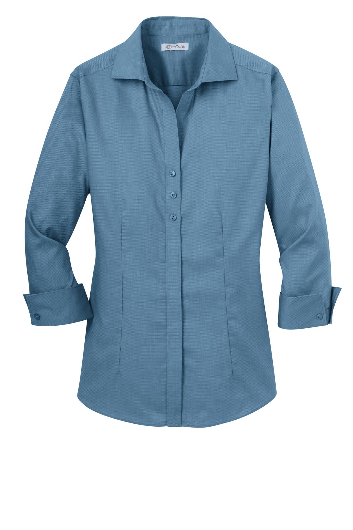 Red House Women's 3/4-Sleeve Nailhead Non-Iron Shirt. RH69 Corporate Apparel Shirts & Tops