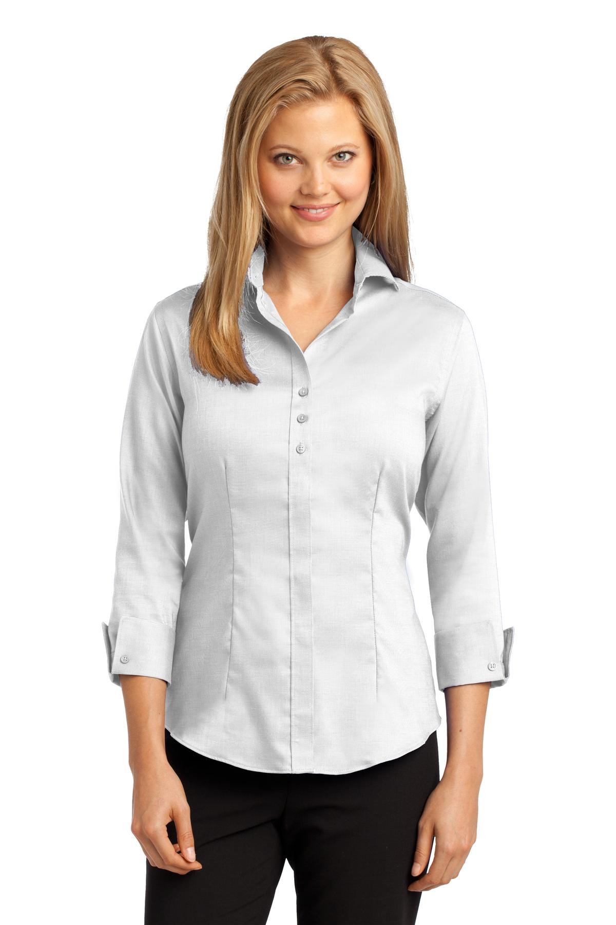 Red House Women's 3/4-Sleeve Nailhead Non-Iron Shirt. RH69 Corporate Apparel Shirts & Tops