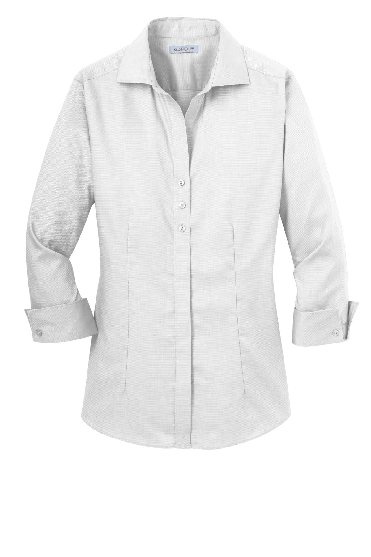 Red House Women's 3/4-Sleeve Nailhead Non-Iron Shirt. RH69 Corporate Apparel Shirts & Tops