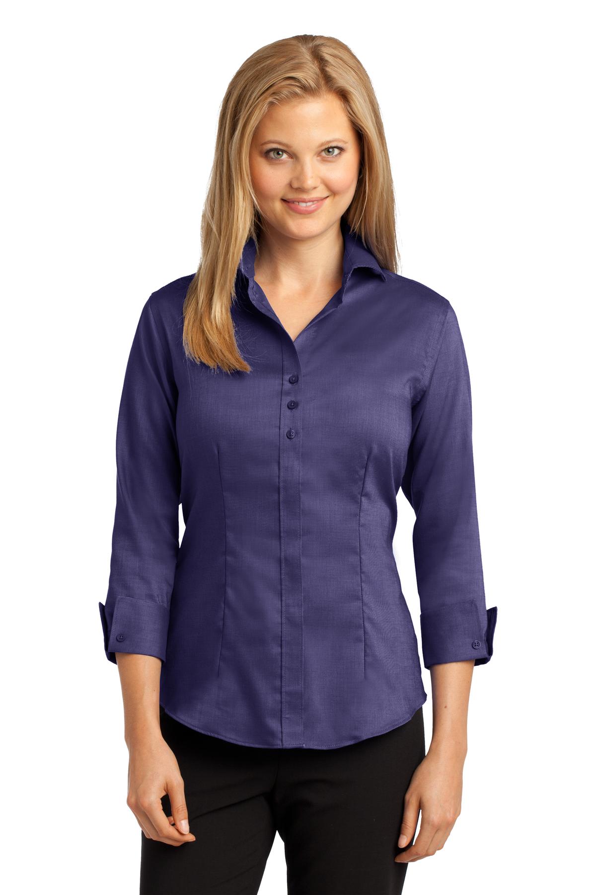 Red House Women's 3/4-Sleeve Nailhead Non-Iron Shirt. RH69 Corporate Apparel Shirts & Tops