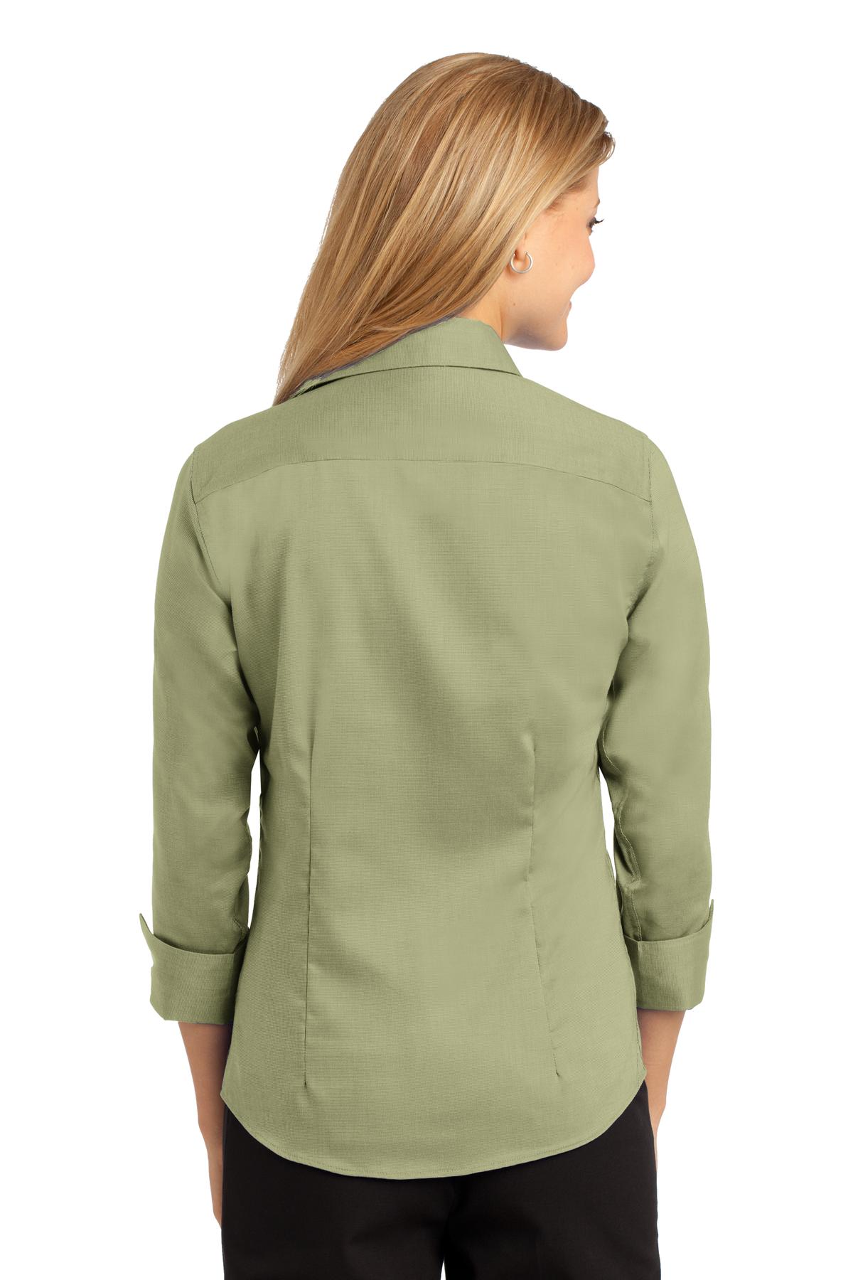 Red House Women's 3/4-Sleeve Nailhead Non-Iron Shirt. RH69 Corporate Apparel Shirts & Tops