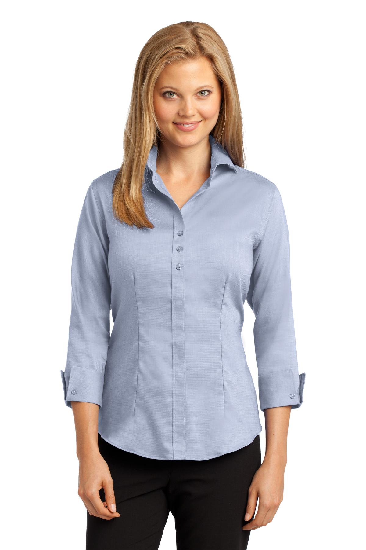Red House Women's 3/4-Sleeve Nailhead Non-Iron Shirt. RH69 Corporate Apparel Shirts & Tops