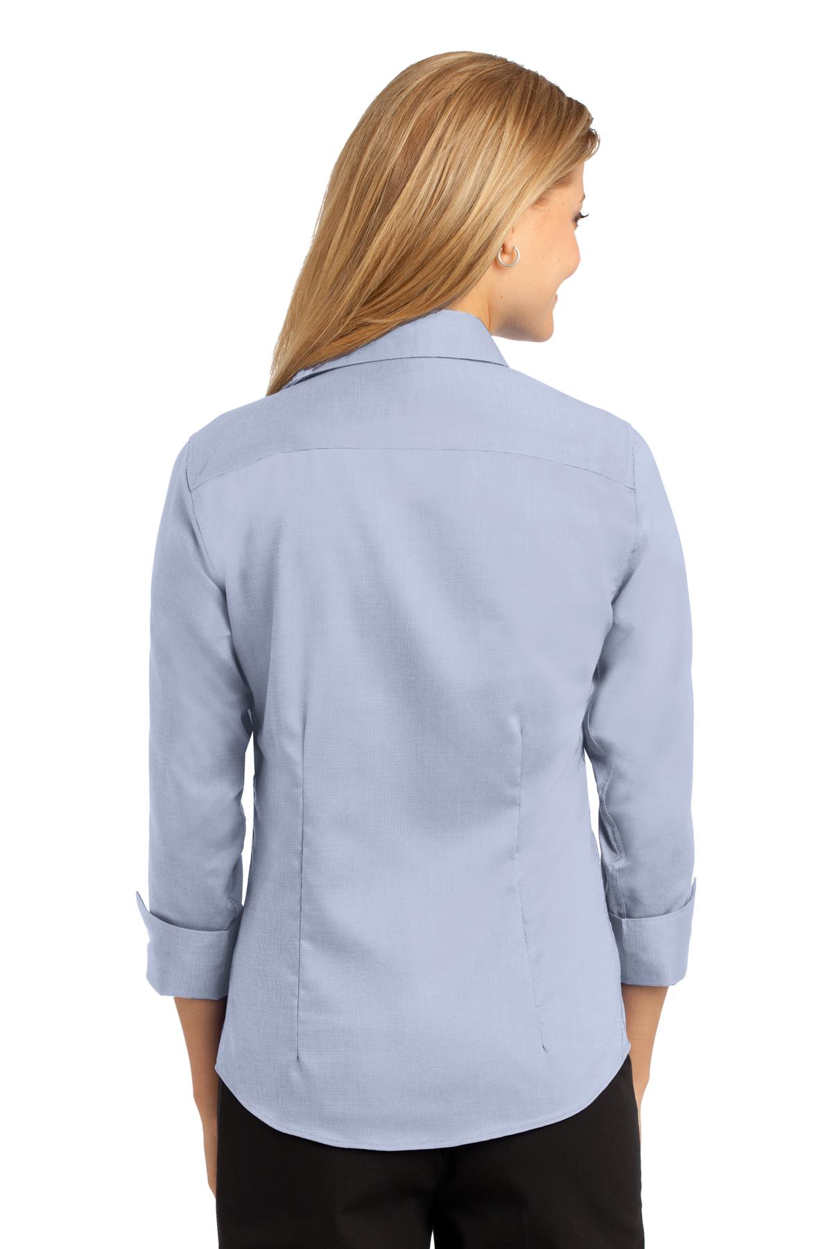 Red House Women's 3/4-Sleeve Nailhead Non-Iron Shirt. RH69 Corporate Apparel Shirts & Tops