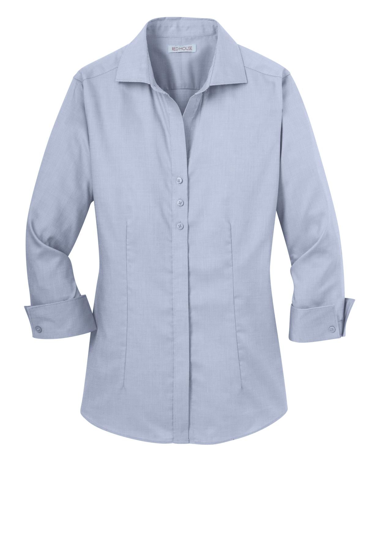 Red House Women's 3/4-Sleeve Nailhead Non-Iron Shirt. RH69 Corporate Apparel Shirts & Tops