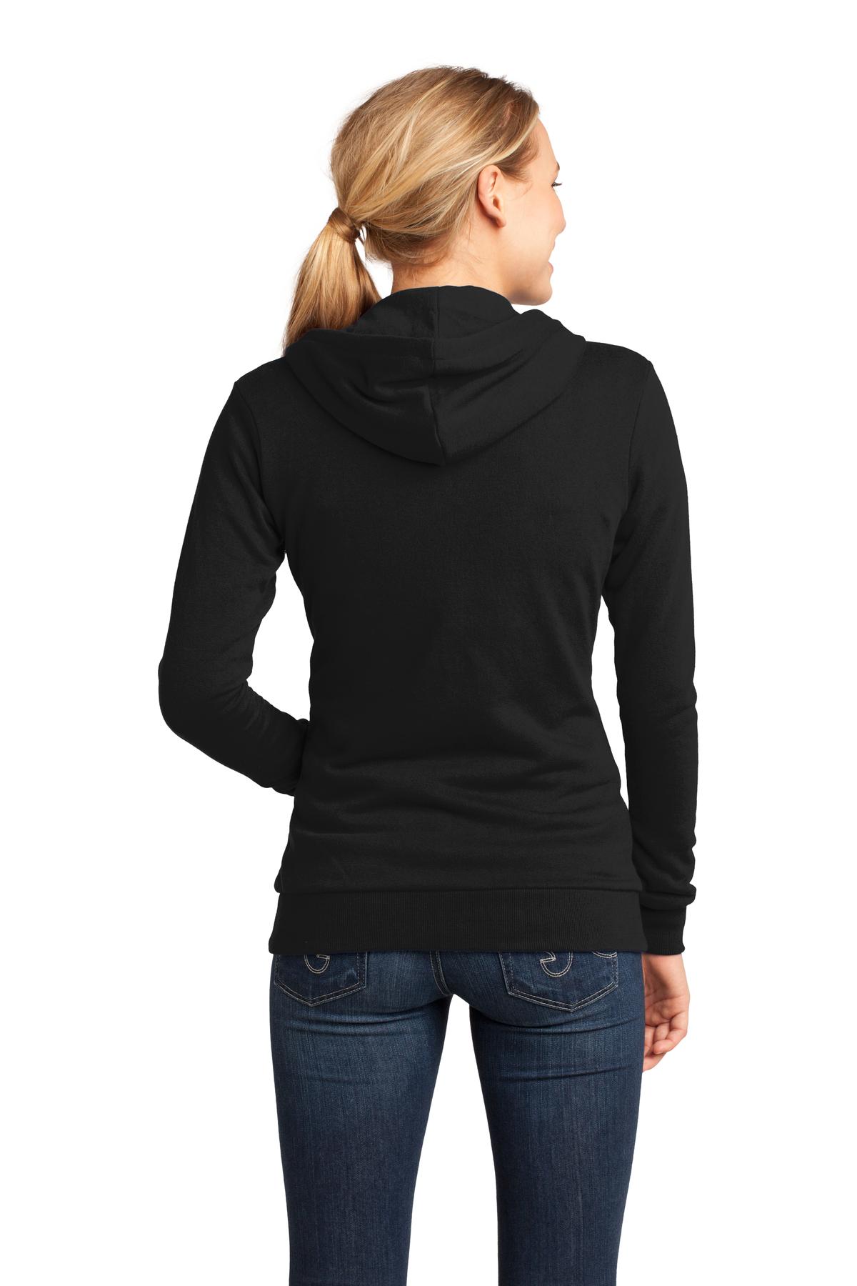 District Juniors Core Fleece Full-Zip Hoodie. DT290 Womens Apparel Sweatshirts & Fleece