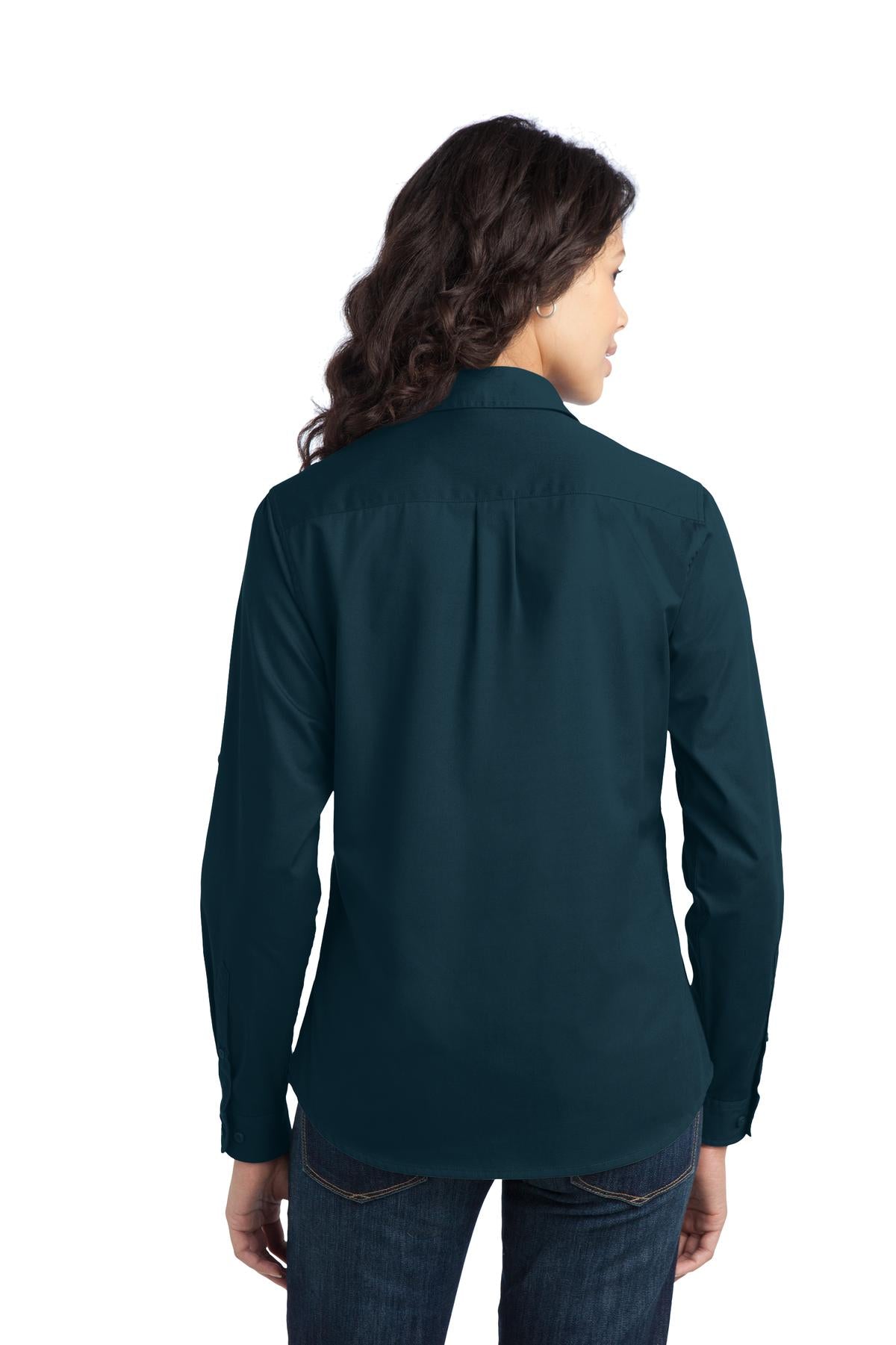 Port Authority Ladies Stain-Release Roll Sleeve Twill Shirt. L649