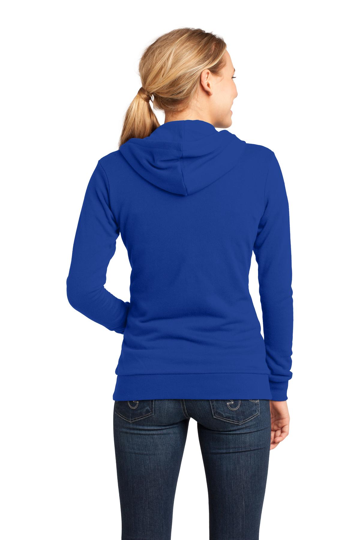 District Juniors Core Fleece Full-Zip Hoodie. DT290 Womens Apparel Sweatshirts & Fleece