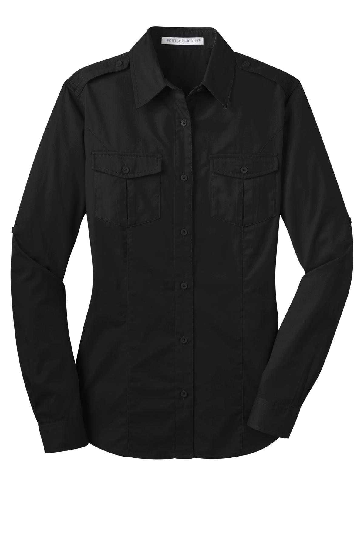 Port Authority Ladies Stain-Release Roll Sleeve Twill Shirt. L649
