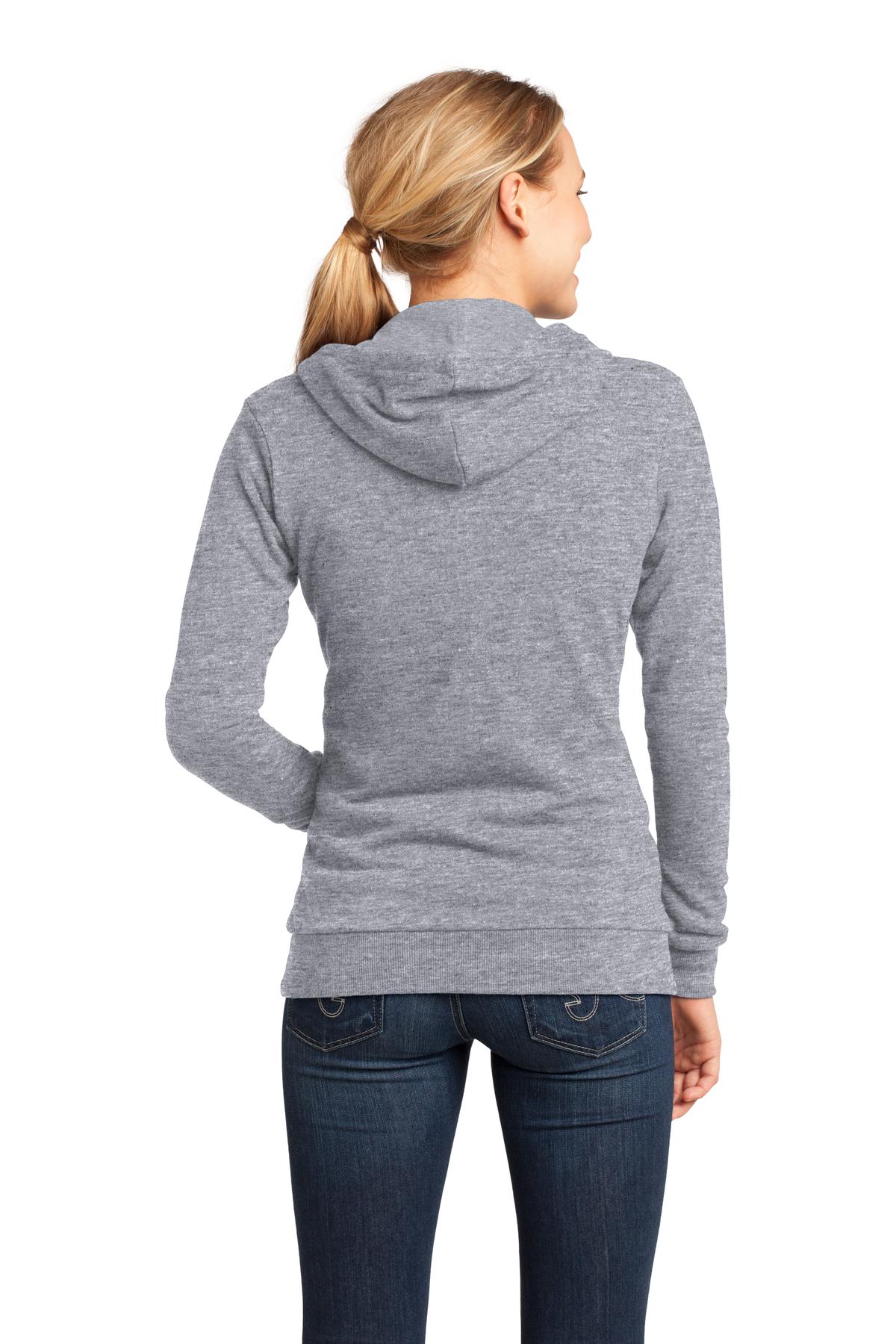 District Juniors Core Fleece Full-Zip Hoodie. DT290 Womens Apparel Sweatshirts & Fleece