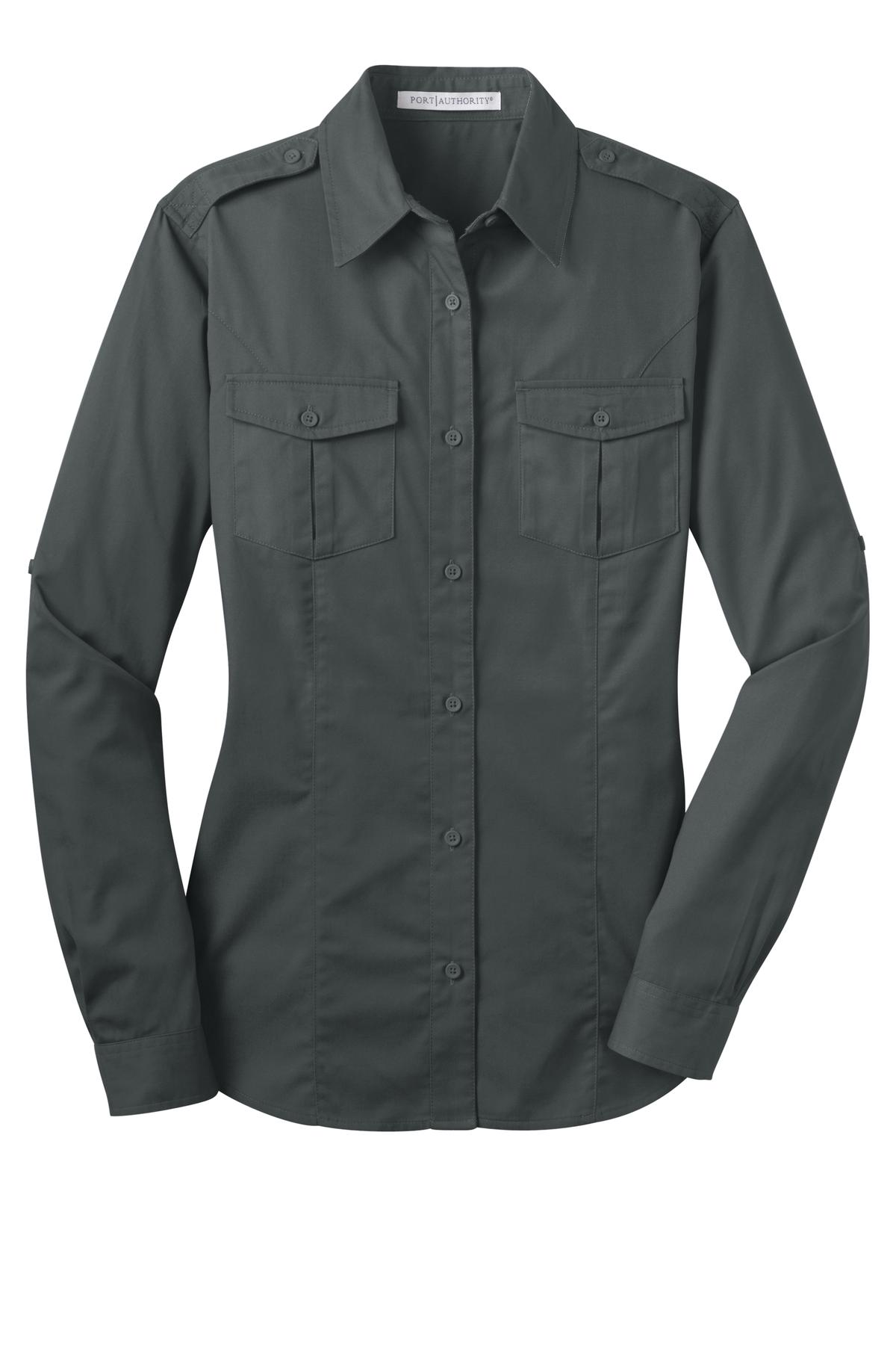 Port Authority Ladies Stain-Release Roll Sleeve Twill Shirt. L649