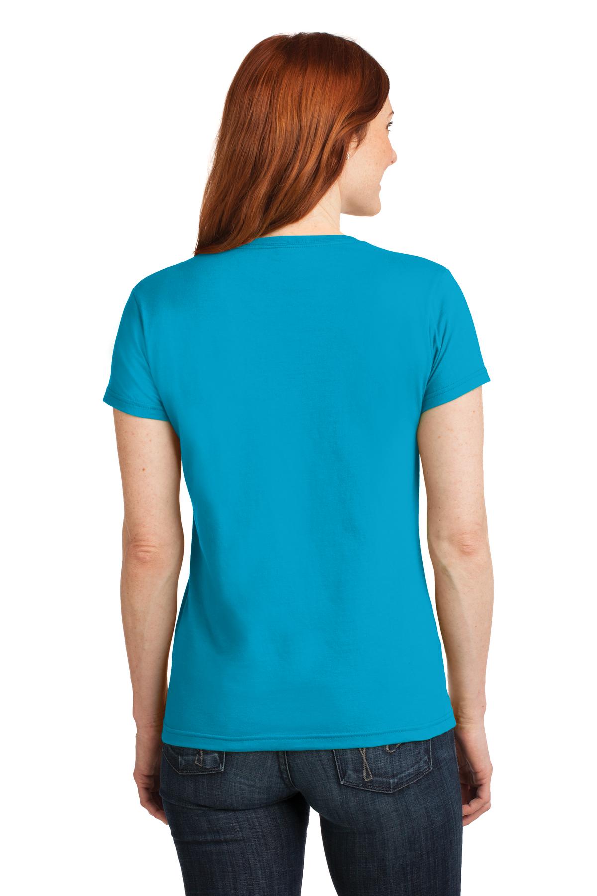 Anvil Women's 100% Combed Ring Spun Cotton V-Neck T-Shirt-2