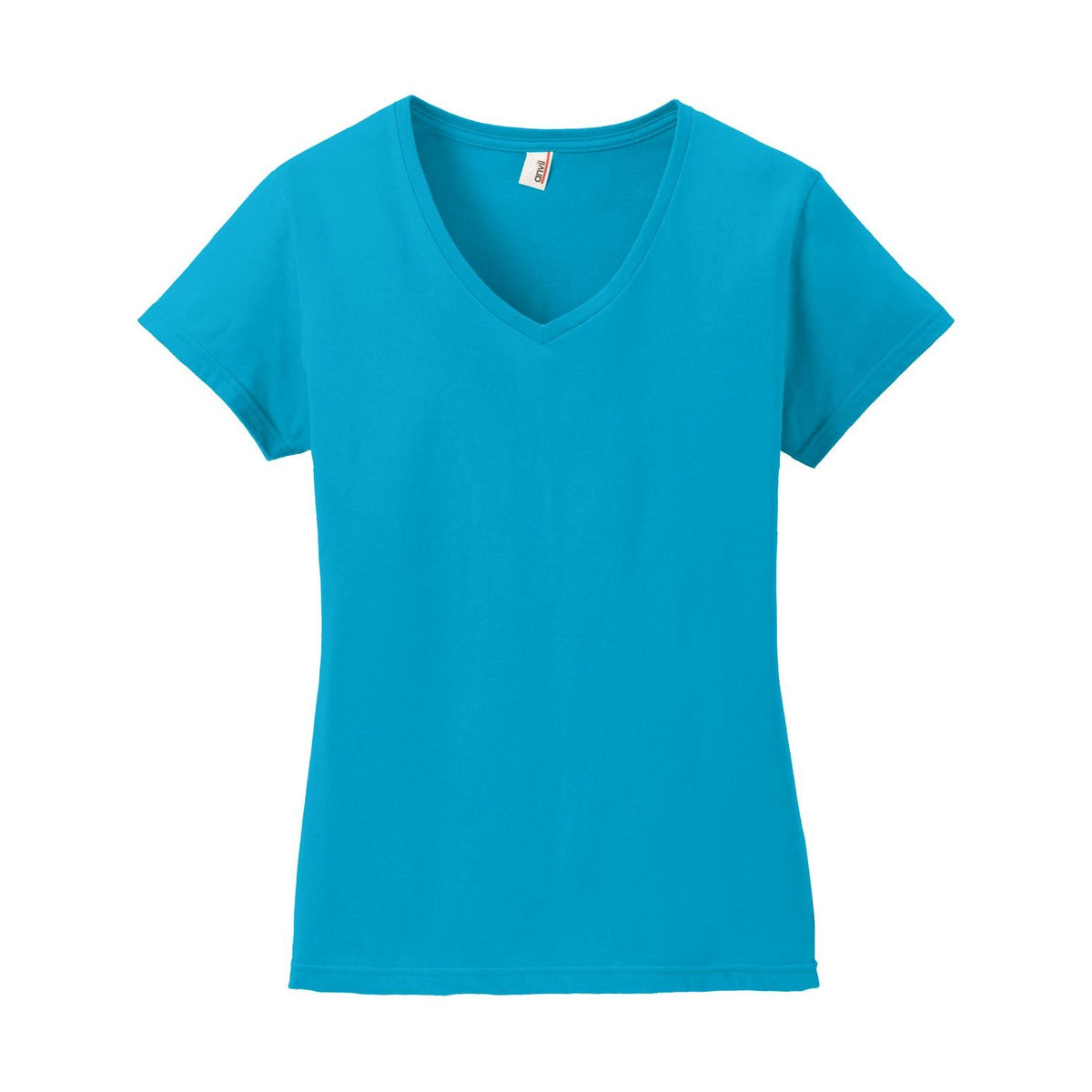 Anvil Women's 100% Combed Ring Spun Cotton V-Neck T-Shirt-3